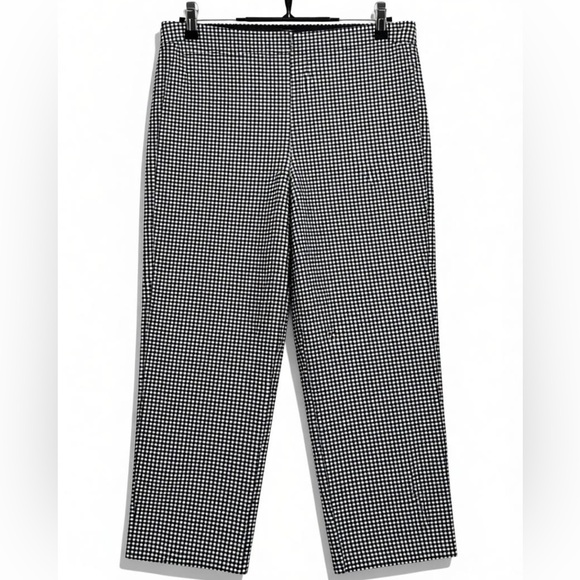 Chico's Pants - Chico’s Black and White Check Cropped Flat Front Pants With Stretch Size 3 (16)